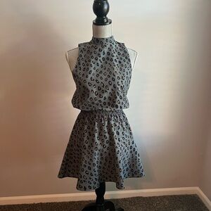 cupcakes & cashmere Gray Leopard Print Mini Dress